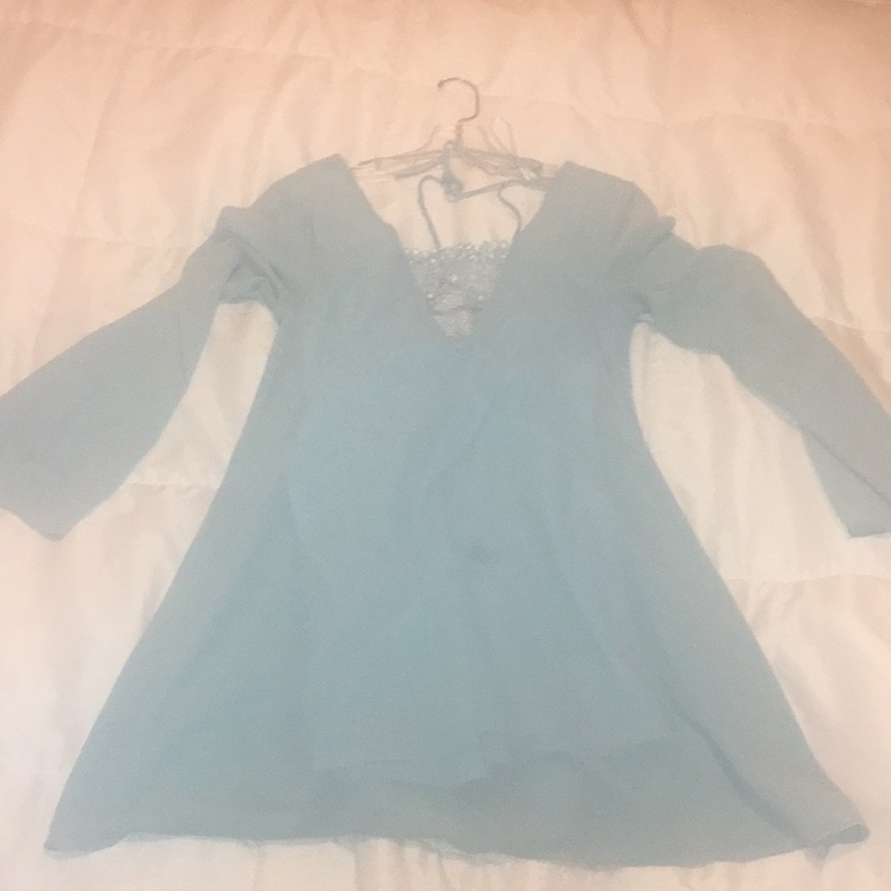 Francescas blue long sleeve boutique dress